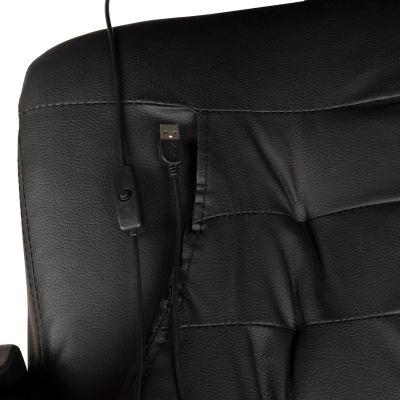 ОФИС СТОЛ SEEMA HM1191.01 ЧЕРЕН PU-МАСАЖЕН-СГЪВАЕМА ПОСТАВКА ЗА КРАКА 63x60x116Hcm.