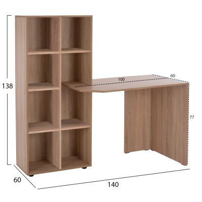ОФИС С ЕТАЖЕРКА ДЪБ СОНАМА HM2417.01 140Χ60Χ138см.