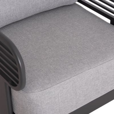 OUTDOOR LOUNGE SET 4PCS AURA SM6193.01 GREY ALUMINUM-OLEFIN FABRIC-ROCK BEAM TOP