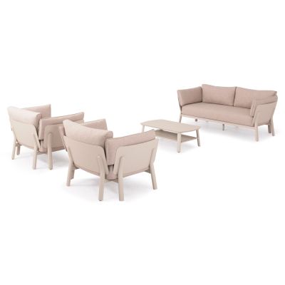 OUTDOOR LOUNGE SET 4PCS ENASTRON SM6194.05 BEIGE ALUMINUM & OLEFIN FABRIC