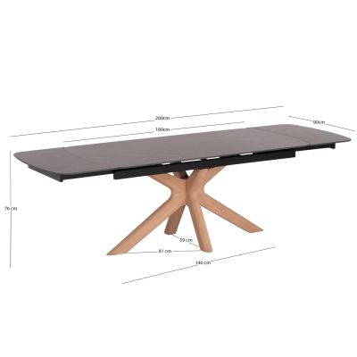 DINING TABLE HORIZON SM18091.02 CERAMIC TABLETOP-BIRCH LEGS WITH ASHWOOD VENEER 180x90x76Hcm.