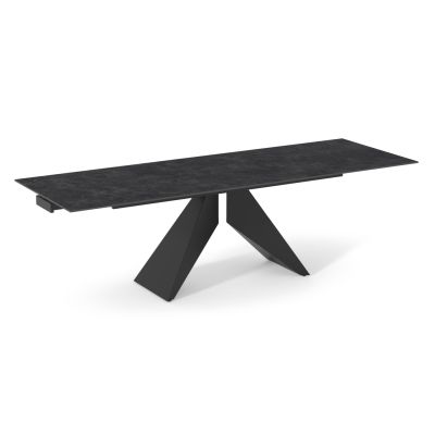 DINING TABLE EXTENDABLE DOMINION M18095 CERAMIC TOP-METAL LEGS 180(40+40)x90x76Hcm.