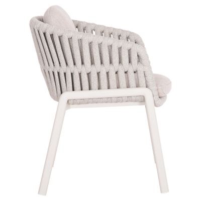 DINING ARMCHAIR EOS SM6212.02 CREAM WHITE ALUMINUM-BEIGE STRAPS & OLEFIN FABRIC 65x62x80Hcm.