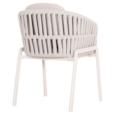 DINING ARMCHAIR EOS SM6212.02 CREAM WHITE ALUMINUM-BEIGE STRAPS & OLEFIN FABRIC 65x62x80Hcm.