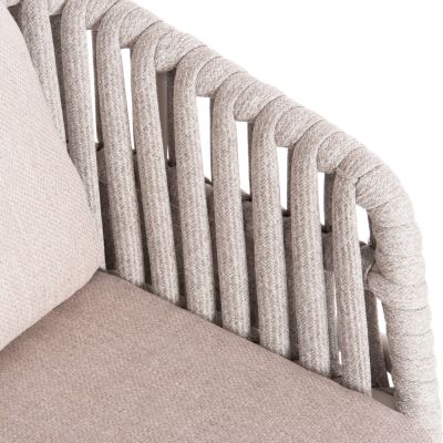 DINING ARMCHAIR EOS SM6212.02 CREAM WHITE ALUMINUM-BEIGE STRAPS & OLEFIN FABRIC 65x62x80Hcm.