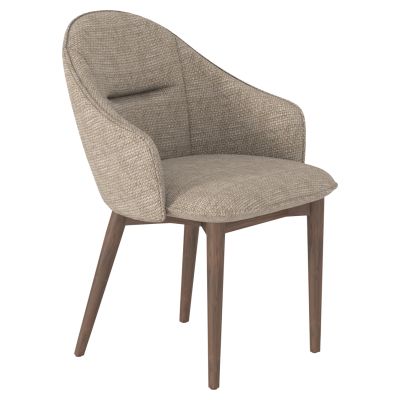 DINING CHAIR SWAIVE SM18102.02 LIGHT BROWN FABRIC-ASHWOOD LEGS IN WALNUT COLOR 61x61,5x84Hcm.