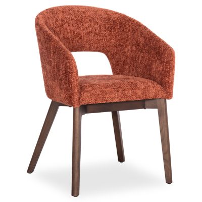 Dining Chair Empire SM18103 Orange fabric-Ashwood legs in Walnut color 55x54x78Hcm.