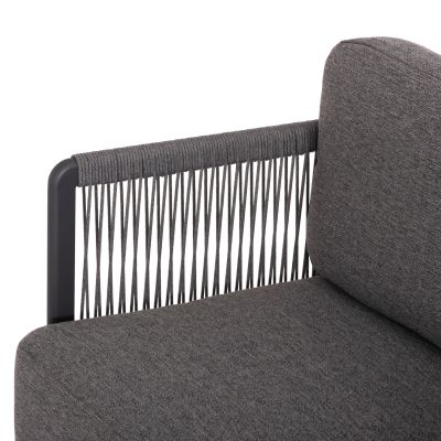 OUTDOOR LOUNGE SET 4PCS SERIES ELYSIA SM6186.01 DARK GREY ALUMINUM-ROPE-P.E.FABRIC