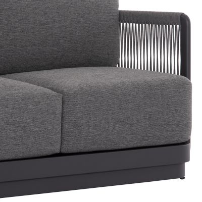 OUTDOOR LOUNGE SET 4PCS SERIES ELYSIA SM6186.01 DARK GREY ALUMINUM-ROPE-P.E.FABRIC