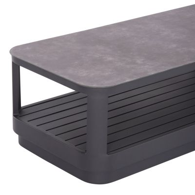 OUTDOOR LOUNGE SET 4PCS SERIES ELYSIA SM6186.01 DARK GREY ALUMINUM-ROPE-P.E.FABRIC