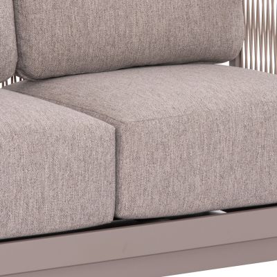 OUTDOOR LOUNGE SET 4PCS SERIES ELYSIA SM6186.02 CHAMPAGNE-COLORED ALUMINUM-ROPE-P.E.FABRIC