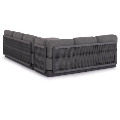 OUTDOOR CORNER LOUNGE SET 3PCS SERIES ELYSIA SM6187.01 DARK GREY ALUMINUM-ROPE-P.E.FABRIC