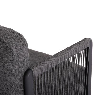 OUTDOOR CORNER LOUNGE SET 3PCS SERIES ELYSIA SM6187.01 DARK GREY ALUMINUM-ROPE-P.E.FABRIC