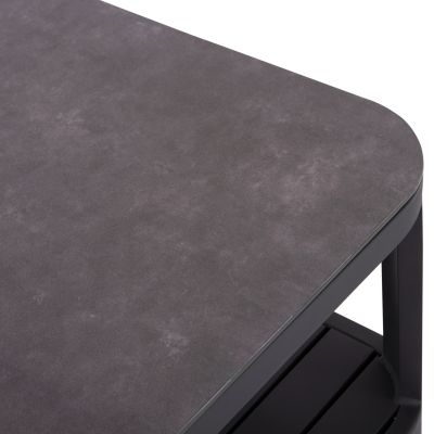 OUTDOOR CORNER LOUNGE SET 3PCS SERIES ELYSIA SM6187.01 DARK GREY ALUMINUM-ROPE-P.E.FABRIC