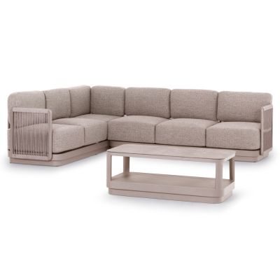 Outdoor Corner Lounge Set 3pcs series Elysia SM6187.02 Champagne-colored aluminum-Rope- P.E. fabric