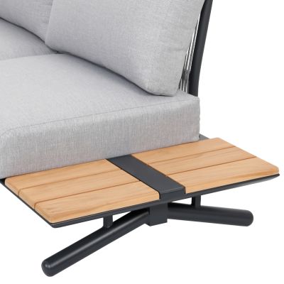 OUTDOOR CORNER LOUNGE SET 5PCS MEILANI SM6190 ALUMINUM-EUCALYPTUS WOOD-ROPE