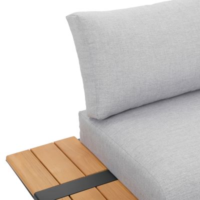 OUTDOOR CORNER LOUNGE SET 5PCS MEILANI SM6190 ALUMINUM-EUCALYPTUS WOOD-ROPE