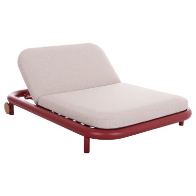 OUTDOOR DAYBED SERIES UTOPIA SM6238.05 ALUMINUM IN RED-OLEFIN FABRIC IN BEIGE 212x155x38Hcm.