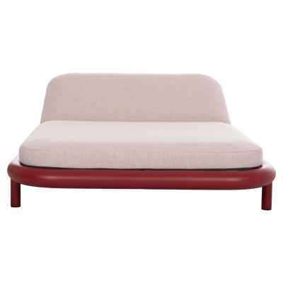 OUTDOOR DAYBED SERIES UTOPIA SM6238.05 ALUMINUM IN RED-OLEFIN FABRIC IN BEIGE 212x155x38Hcm.