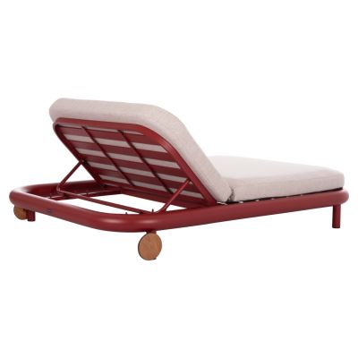 OUTDOOR DAYBED SERIES UTOPIA SM6238.05 ALUMINUM IN RED-OLEFIN FABRIC IN BEIGE 212x155x38Hcm.