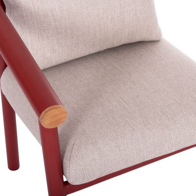 DINING CHAIR SERIES EUTOPIA SM6239.05 ALUMINUM IN RED-BEIGE OLEFIN FABRIC 62x66x78Hcm.
