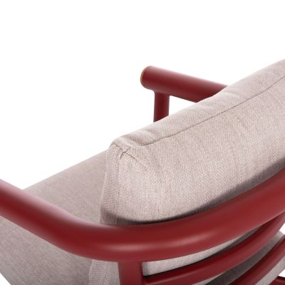 DINING CHAIR SERIES EUTOPIA SM6239.05 ALUMINUM IN RED-BEIGE OLEFIN FABRIC 62x66x78Hcm.