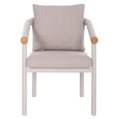 DINING CHAIR SERIES EUTOPIA SM6239.02 CREAM WHITE ALUMINUM-BEIGE OLEFIN FABRIC 62x66x78Hcm.