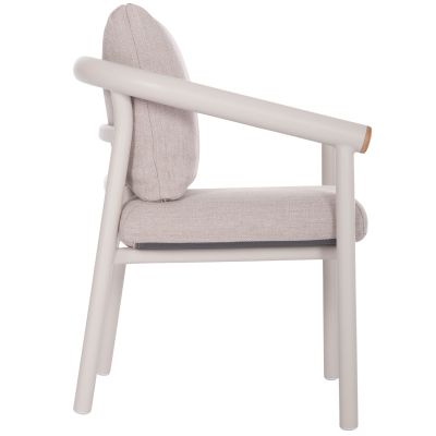 DINING CHAIR SERIES EUTOPIA SM6239.02 CREAM WHITE ALUMINUM-BEIGE OLEFIN FABRIC 62x66x78Hcm.