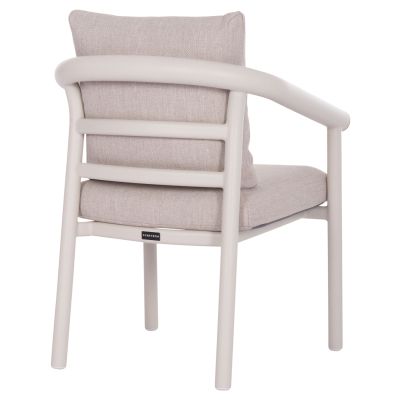 DINING CHAIR SERIES EUTOPIA SM6239.02 CREAM WHITE ALUMINUM-BEIGE OLEFIN FABRIC 62x66x78Hcm.