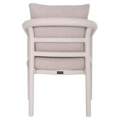 DINING CHAIR SERIES EUTOPIA SM6239.02 CREAM WHITE ALUMINUM-BEIGE OLEFIN FABRIC 62x66x78Hcm.