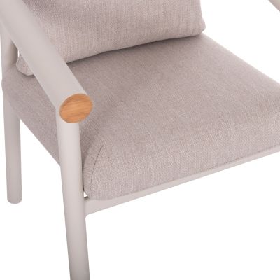 DINING CHAIR SERIES EUTOPIA SM6239.02 CREAM WHITE ALUMINUM-BEIGE OLEFIN FABRIC 62x66x78Hcm.