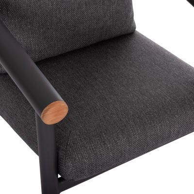 DINING CHAIR SERIES EUTOPIA SM6239.01 DARK GREY ALUMINUM & OLEFIN FABRIC 62x66x78Hcm.