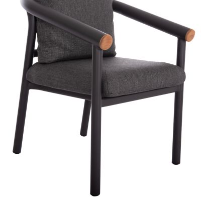 DINING CHAIR SERIES EUTOPIA SM6239.01 DARK GREY ALUMINUM & OLEFIN FABRIC 62x66x78Hcm.