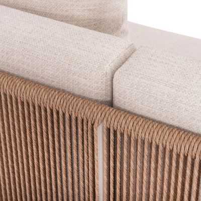 OUTDOOR LOUNGE SET 2PCS AURORA SM6319 IVORY ALUMINUM-BEIGE TWISTED WICKER-SINTERED STONE