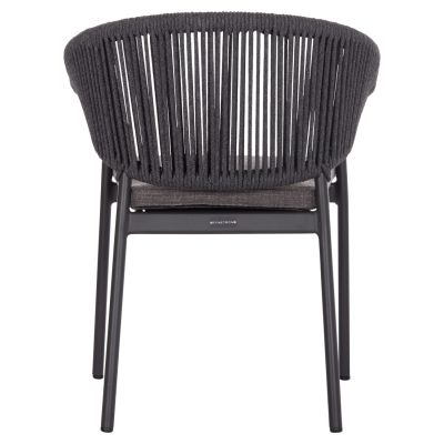 ALUMINUM DINING CHAIR STELLAR SM6320.02 ANTHRACITE FRAME & CUSHION-NATURAL ROPE 64,5x60x78,5Hcm