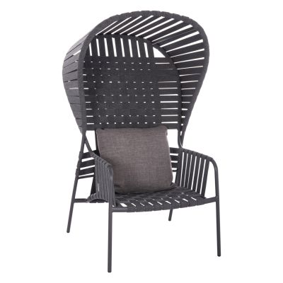 ALUMINUM ARMCHAIR STUNNER SM6323.02 ANTHRACITE FRAME-STRAP ROPE-CUSHIONS 95x106x165Hcm.