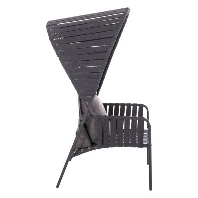 ALUMINUM ARMCHAIR STUNNER SM6323.02 ANTHRACITE FRAME-STRAP ROPE-CUSHIONS 95x106x165Hcm.