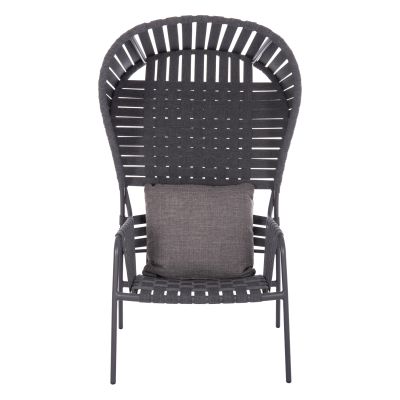 ALUMINUM ARMCHAIR STUNNER SM6323.02 ANTHRACITE FRAME-STRAP ROPE-CUSHIONS 95x106x165Hcm.
