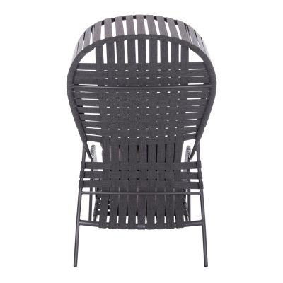 ALUMINUM ARMCHAIR STUNNER SM6323.02 ANTHRACITE FRAME-STRAP ROPE-CUSHIONS 95x106x165Hcm.