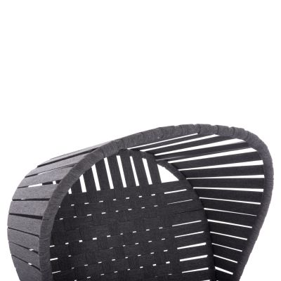 ALUMINUM ARMCHAIR STUNNER SM6323.02 ANTHRACITE FRAME-STRAP ROPE-CUSHIONS 95x106x165Hcm.