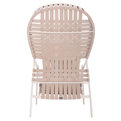 ALUMINUM ARMCHAIR STUNNER SM6323 IVORY FRAME & CUSHIONS WITH BEIGE STRAP ROPE 95x106x165Hcm.