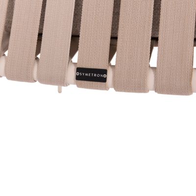 ALUMINUM ARMCHAIR STUNNER SM6323 IVORY FRAME & CUSHIONS WITH BEIGE STRAP ROPE 95x106x165Hcm.