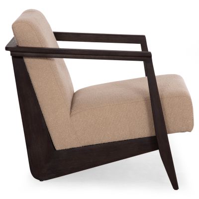 ARMCHAIR CYNTHIA SM9966 MAHOGANY WOOD IN BLACK-CREAM WHITE CUSHIONS 65x75x60Hcm.