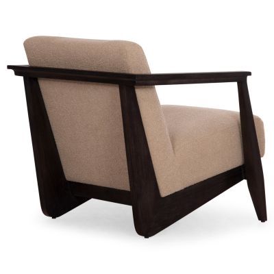 ARMCHAIR CYNTHIA SM9966 MAHOGANY WOOD IN BLACK-CREAM WHITE CUSHIONS 65x75x60Hcm.
