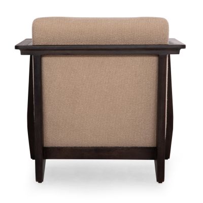 ARMCHAIR CYNTHIA SM9966 MAHOGANY WOOD IN BLACK-CREAM WHITE CUSHIONS 65x75x60Hcm.