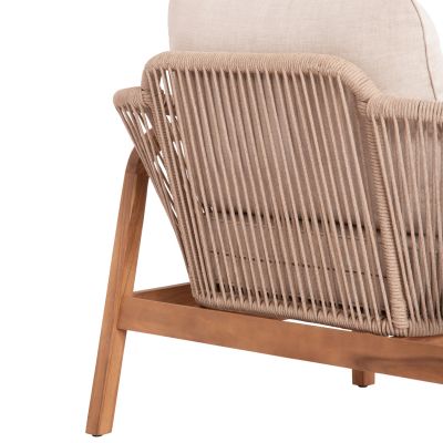 OUTDOOR LOUNGE ARMCHAIR OASIS SM6226 ACACIA WOOD-ALUMINUM & ROPE BEIGE 92x80x71.5-82Hcm.