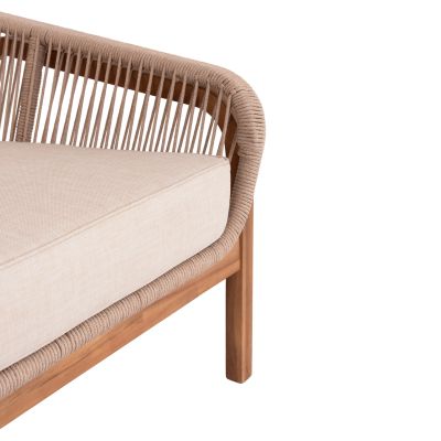 OUTDOOR LOUNGE ARMCHAIR OASIS SM6226 ACACIA WOOD-ALUMINUM & ROPE BEIGE 92x80x71.5-82Hcm.