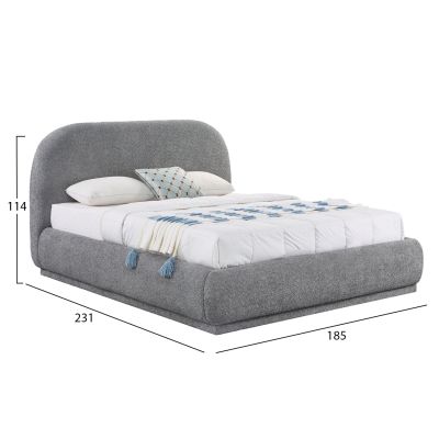 ΚΡΕΒΑΤΙ ΔΙΠΛΟ ΜΕ ΑΠΟΘ.ΧΩΡΟ NOCTIS SM726.01 ΓΚΡΙ CHENILLE ΥΦΑΣΜΑ--ΣΤΡΩΜΑ 160x200εκ