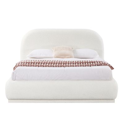 ΚΡΕΒΑΤΙ ΔΙΠΛΟ ΜΕ ΑΠΟΘ.ΧΩΡΟ NOCTIS SM726.02 ΛΕΥΚΟ CHENILLE ΥΦΑΣΜΑ--ΣΤΡΩΜΑ 160x200εκ