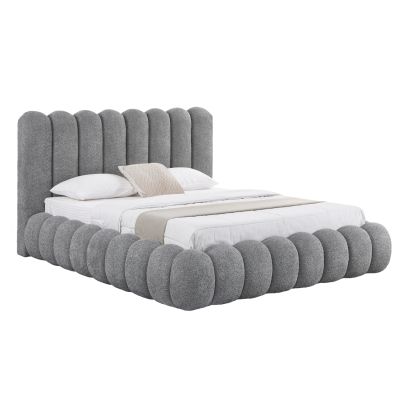 ΚΡΕΒΑΤΙ ΔΙΠΛΟ ΜΕ ΑΠΟΘ.ΧΩΡΟ BUBBLE SM727.01 ΓΚΡΙ CHENILLE ΥΦΑΣΜΑ--ΣΤΡΩΜΑ 160x200εκ